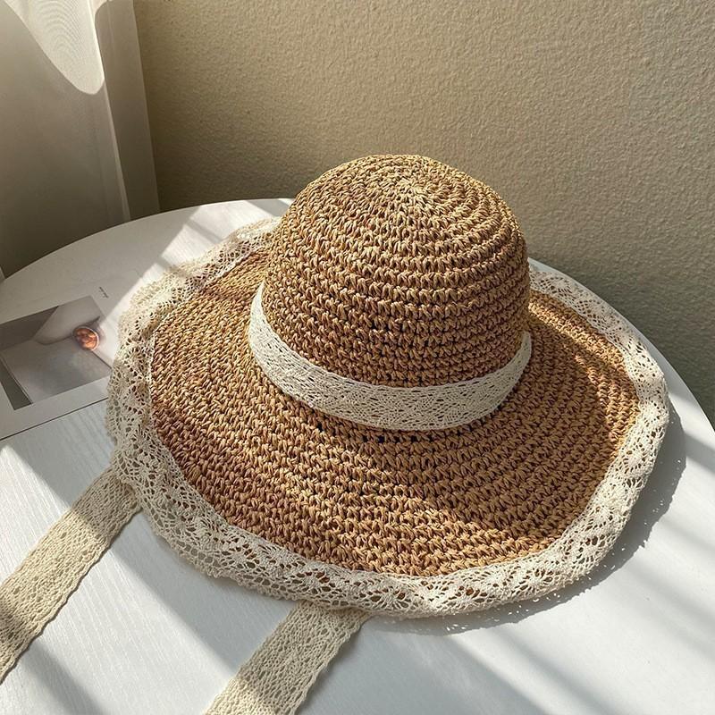 

Summer Straw Hat Women Wide Brim Breathable Sun Protection Outdoor Beach Hat Style 26