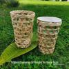 Bamboo Woven Drink Set: Milk Tea Cups, Ice Cream Cups & Basket