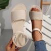Fashion Women Sandals New Retro Style Lightweight Round Toe Flat Sandals Summer Fashion Solid Color Comfortable Casual Shoes for Women