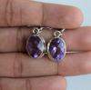 Natural Amethyst Earrings-Handmade Silver Earrings-925 Sterling Silver Earrings-Gift for her-February Birthstone-Dangle Drop Earrings