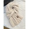Whitening Avocado Green Twist Scarf for Women Korean Versatile Solid Color Wool Blend Warm Scarf Winter Couple Style