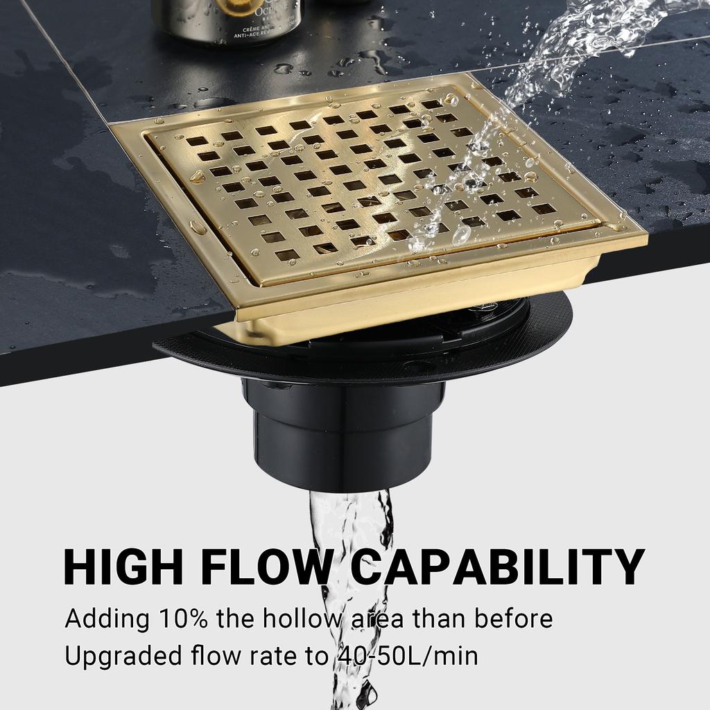 2026 Modern Bathroom Stainless Steel Chrome Plated Square Floor Drain with Tile Insert for Shower