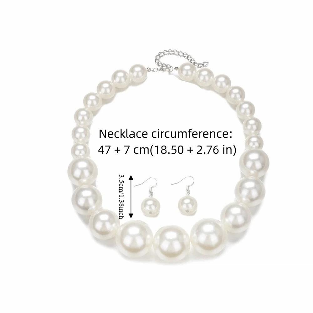 3 pcs/set Exaggerated Jewelry Set Gradient Size Drop Earrings Necklace Earrings Set  Women