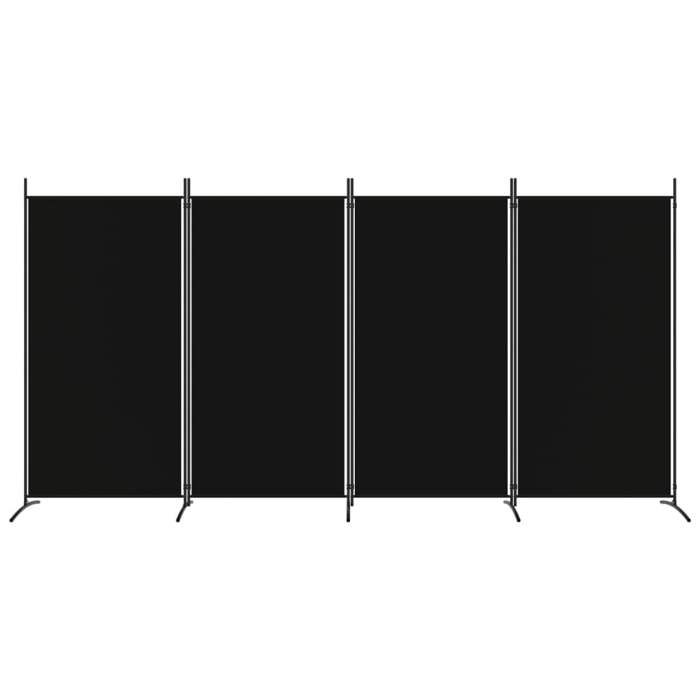 VidaXL Cloison de Séparation 4 Panneaux Séparateur de Pièce Pliable Diviseur Écran d'Intimité Paravent Décoration Salon Noir 350265