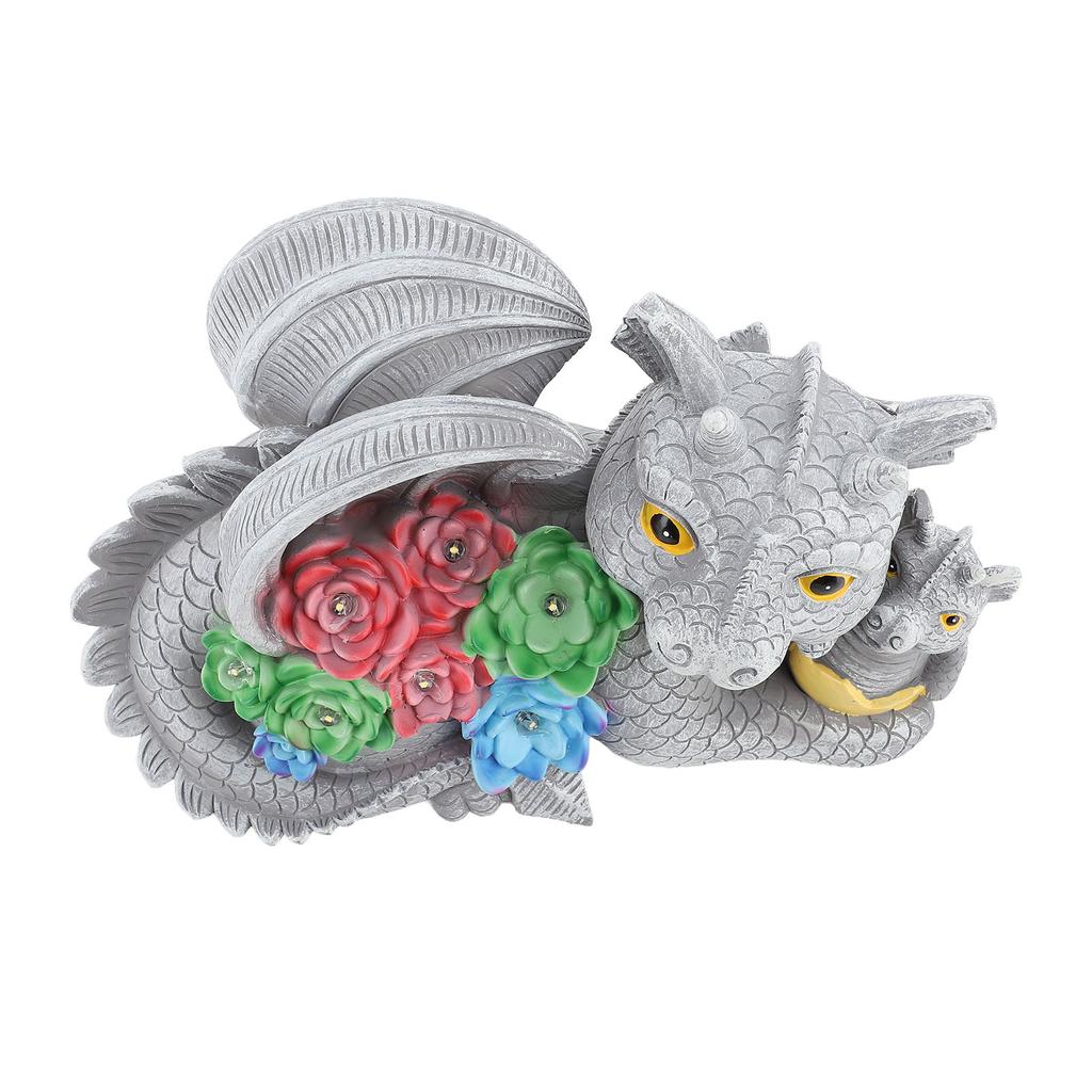 Садова статуя динозавра, Сонячна статуя матері та сина для вуличної прикраси, Скульптура динозавра з смоли для прикраси саду