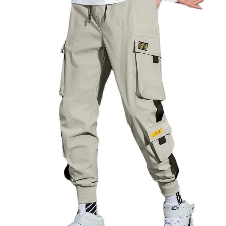 Men's Trendy Hip-Hop Loose-Fit Multi-Pocket Overalls - Korean Style Casual Skinny Pants