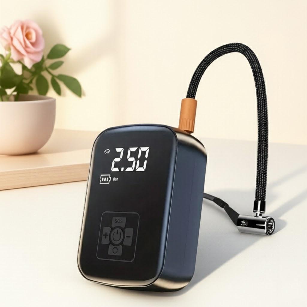

Portable Wireless Car Tire Inflator Pump Digital LCD Display for Motorcycle Bicycle Boat and Inflatable Balls белый
