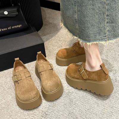 Big Head Ugly Cute Boken Single Shoes Women's Spring and Autumn New Thick-soled Height-increasing Small Boken Shoes