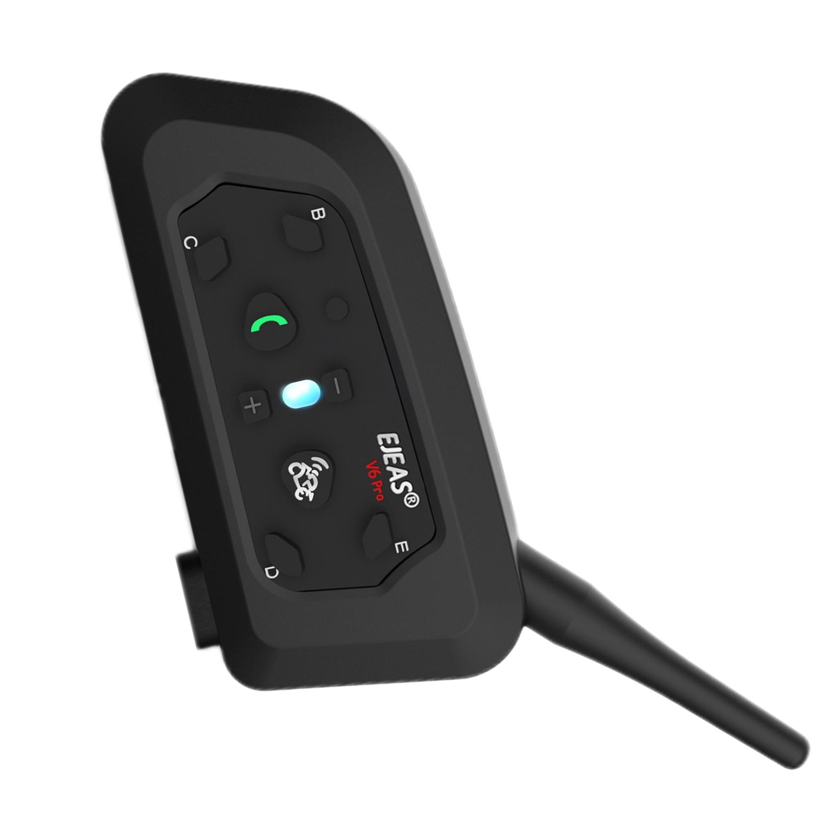 Full Duplex Wireless Motorbike Interphone Connect up to 6 Riders Bluetooth Intercom for Motorcycle Helmet