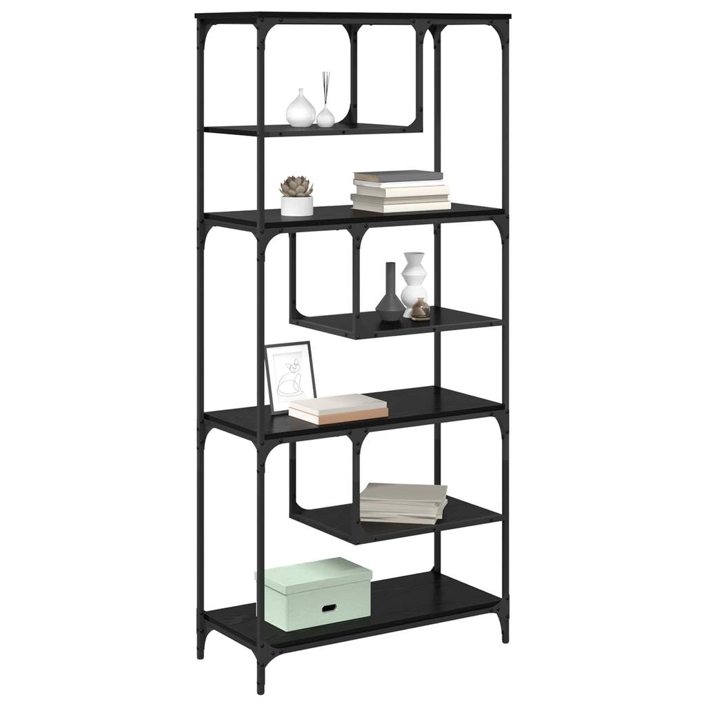 Bookshelf Black Oak Look 81 X 36 X 176 Cm Engineered Wood