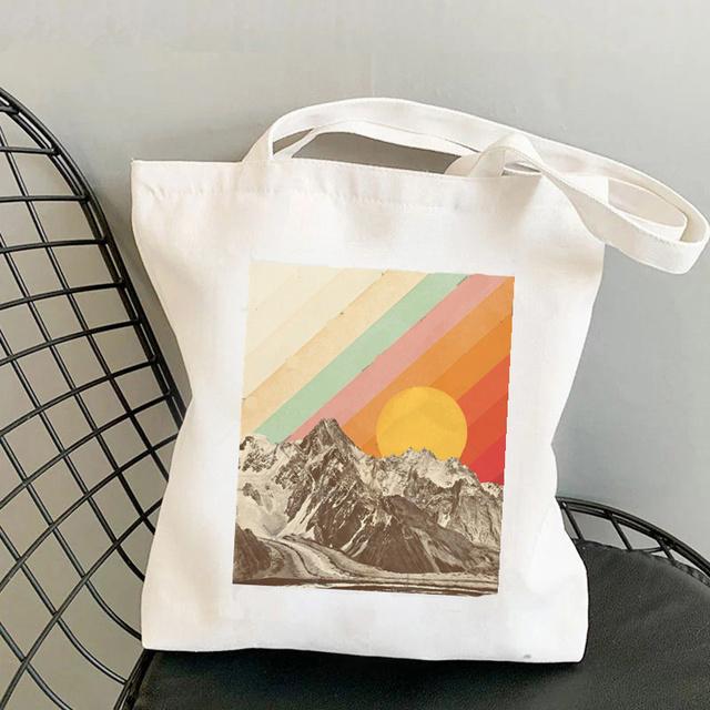 2021 Shopper Artistic Nature Guitar Printed Tote Bag Women Harajuku Shopper Handbag Girl Shoulder Shopping Bag Lady Canvas Bag