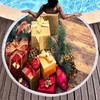Gift Box Round Beach Towel, Superfine Polyester Sand Resistant Beach Blanket, Absorbent Quick Dry Portable Pool Towel Picnic Mat