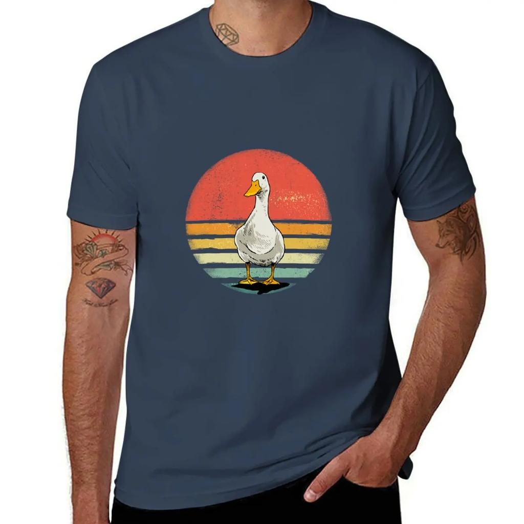Duck Vintage Duck Farm Animals Duck Lover T-Shirt valentines boutique clothes blue lock men clothing