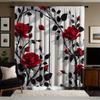 3D Flower Pattern Printed Curtains   Christmas Decorations   Bedroom and Living Room Decoration   Home Decoration   Room Decoration