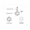 JewelryPalace Moissanite D Color 1ct 1.5ct 2ct 3ct Round 925 Sterling Silver Pendant Necklace for Woman No Chain