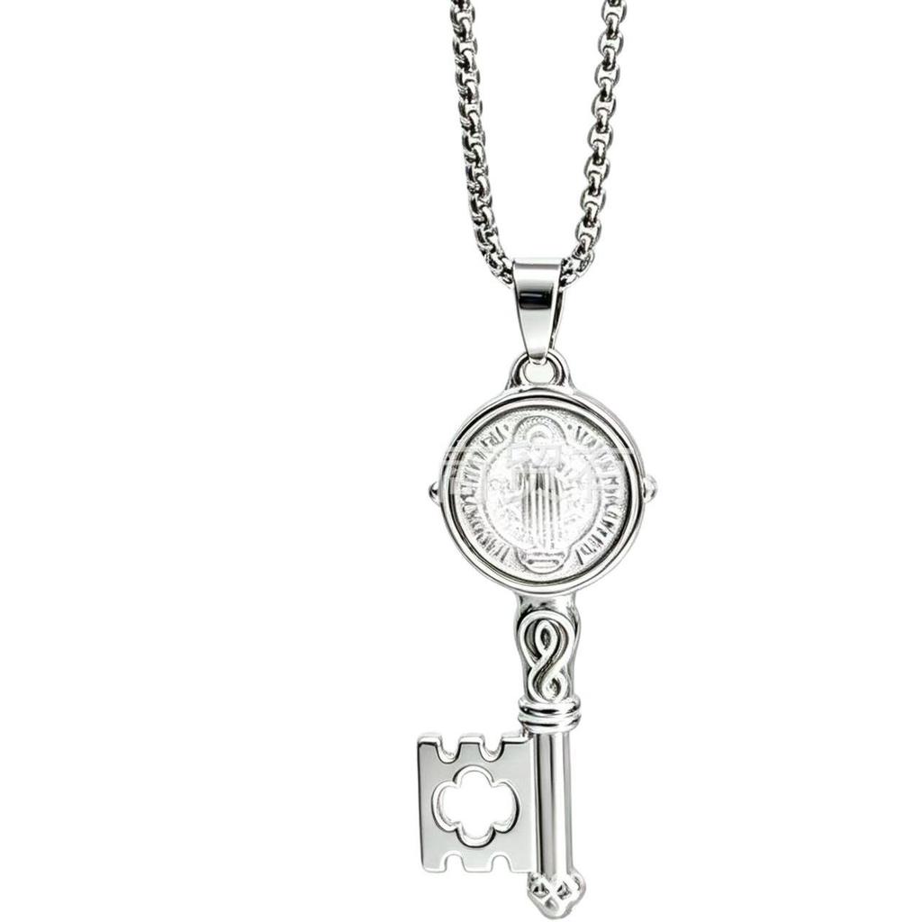 Stainless Steel Versatile Key Pendant Charm Necklace for Men & Women