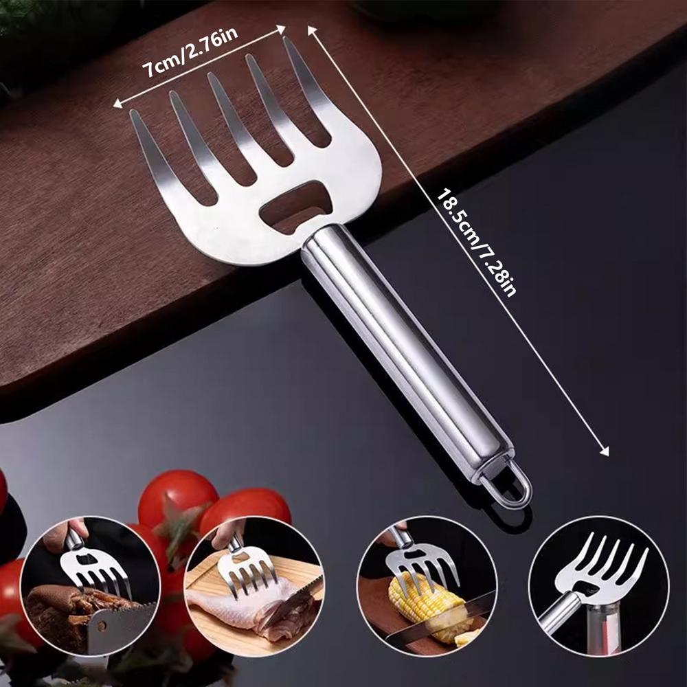 1PC Meat Shredder Claws Ergonomic Food Shredding Fork Stainless Steel  Fork Cooking Tool for Husband Chichen Barbecue Cooking