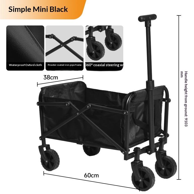 Foldable Camping Wagon Trolley Portable Outdoor Cart Kids Reclining Seat Beach Market Grocery Utility Organizer Carrinho Carga mini version A