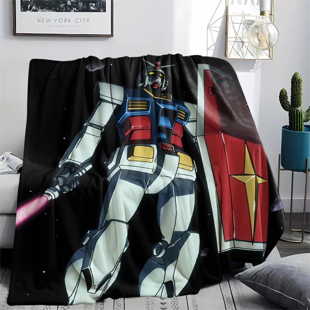 Mobile Suit Gundam Mecha Squad Blanket, Soft Throw for Bedroom, Perfect Gift for Anime Enthusiasts.chl