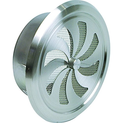 Mizukami Metal World SUS304 Stainless Steel Round Register, 150mm, with 10-Mesh Mesh, Hairline Clear, H/L (Hairline) - WRR-150