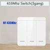 100-240V RF 433Mhz Light Switch Remote Control 1/2/3 Gang Panel Wall Switch Wireless ON OFF Switch Interruptor for LED Lighting