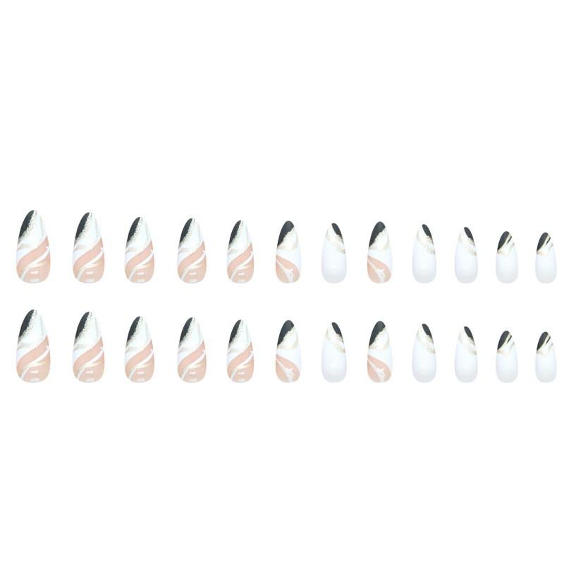 24 Pc Press Nails Short Square Fake Nails Cute Designs Glossy False Nails Halloween Nails Cute Full Cover Glue Nails Stick With 2ml Glue