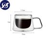 Resistant Clear Double Wall Insulated Breakfast Mug Double Glass Cup Coffee Tea Cup with Handle