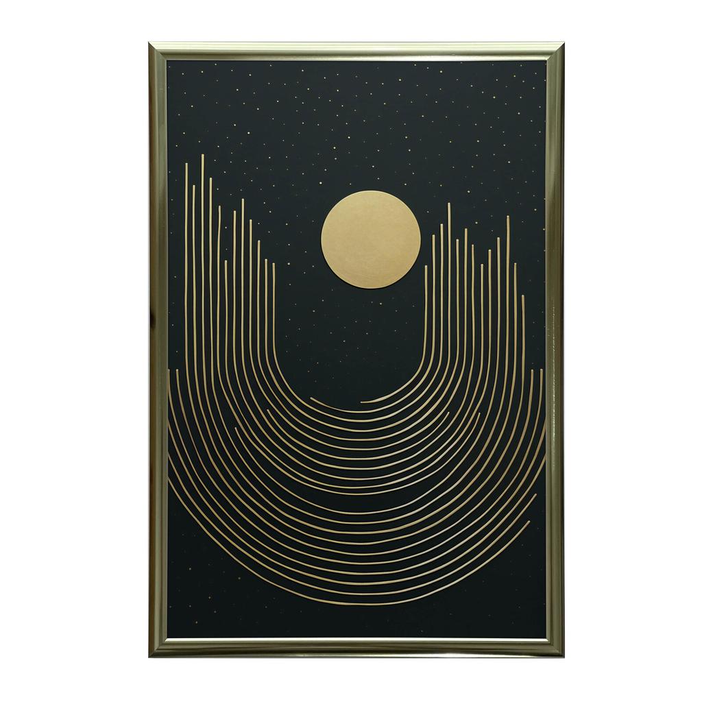 Złota Geometria Złota Geometria, 30X40 Cm, Rama Drewniana Ciemny Brąz, Papier Matowy 230 Gsm