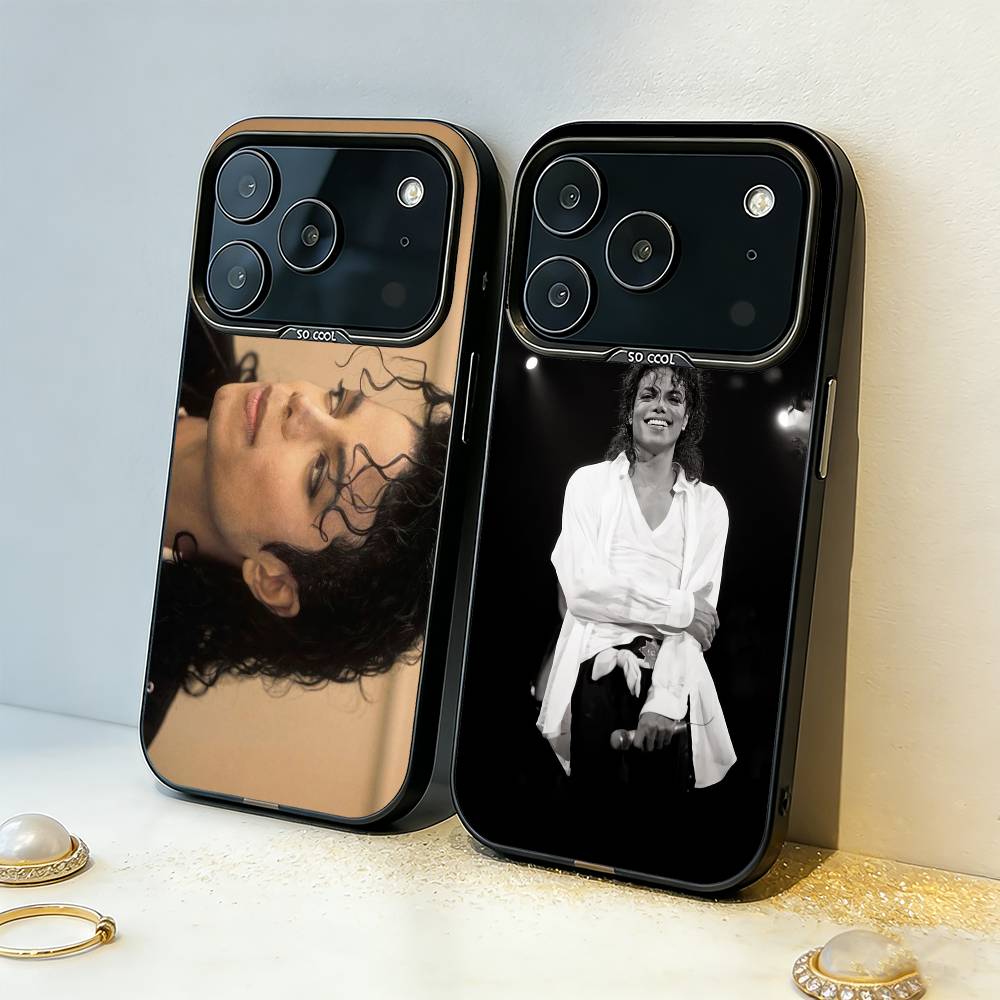 1-1pc S-Singer Michael Jackson Phone Case For iPhone17,16,15,14,13,12,11,Pro,MAX White Matte Shockproof Cover