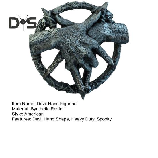 Devil Hand Goat Horn Figurine Wall Decoration Home Office Living Room Bathroom Wall Art Spooky Demon Hand Resin Statue Sculpture Wall Ornament