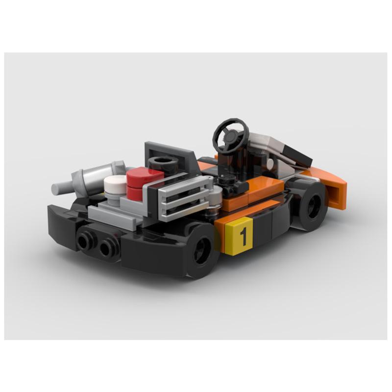 Mini Kart Building Block Racing Model Assembly Toy Ornament Compatible Small Particle Set