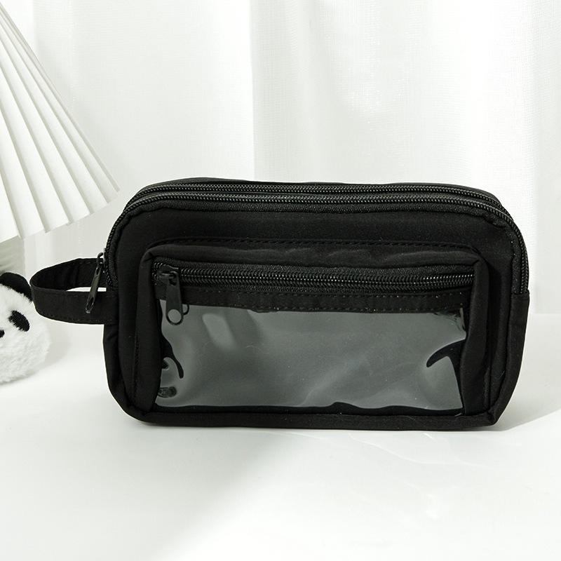 Transparent Pencil Case, Elementary School Stationery Box, Large Capacity, High Aesthetic Pencil Case чёрный