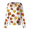 Women's Casual Long Sleeve Cardigan Top with Leaf Floral Print for Caregiver Uniform