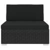 Siège central sectionnel - vidaXL - Noir - Résine tressée - 70x70x52,5 cm - Confortable et modulable