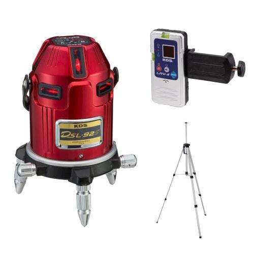 Muratec KDS Super Ray High-Brightness Electronic Laser Level, Main Unit, Receiver, and Tripod, DSL-92SNRSA