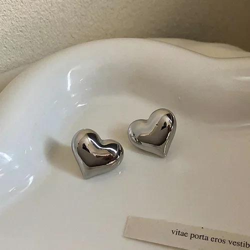 Vintage Chunky Dome Drop Earrings For Women Gold Plated Stainless Steel Round Circle Hoops Earrings Prevent Allergy Zircon Gift