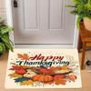 Thanksgiving Pumpkin Peace Sign Carpet Turkey Design Mat Autumn Leaves Home Decoration Greeting Door Rug Non-Slip Floor Mat