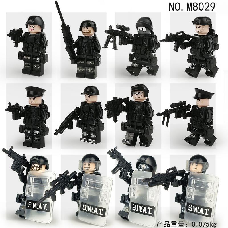 Military Series Special Forces Special Police Soldiers Scouts Kayak Explosion-proof Police Building Blocks Ghost Special Police