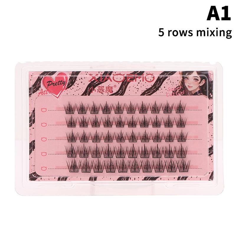 Soft Grafting Fake Lashes 5/10 Rows Black Stems False Lashes V-Shape Diy Eyelash Extension Women