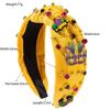 DIY Rhinestone Knot Hairband Creative Mardi Gras Hairband Crystal Beads Hair Band  for Women