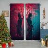 JIT 2pcs Floral Samurai Blackout Curtain   Design Rod Pocket Curtain   Polyester Window Decor for Home Decor.
