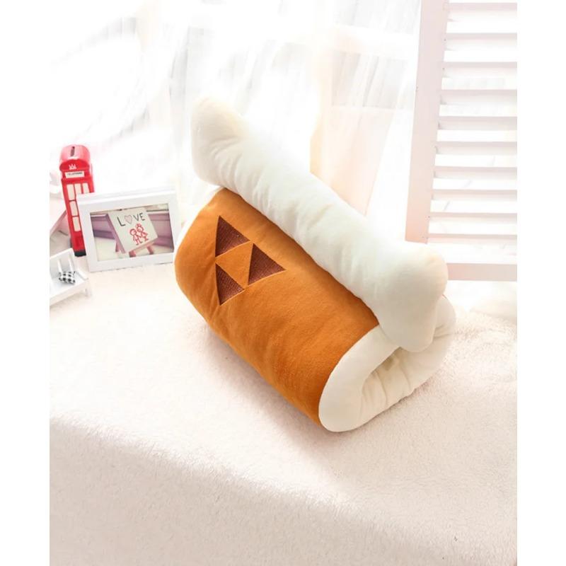 Lovely 45CM Monster Hunter Huge Grilled Meat Pillow Plush Barbecu with Big Bone Stuffed Toy