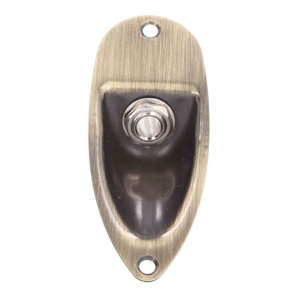 Guitar Input Output Jack Socket Plate Boat Style Electric Guitar Replacement Parts Bronze Color