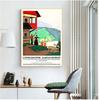 Ski In Austria Country Cable Car Vintage Travel Posters Canvas Painting Kraft Poster Coated Wall Sticker Home Decoration Gift No Frame