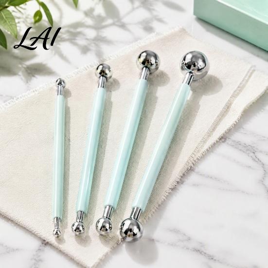 Pottery Modeling Tools 4Pcs Polymer Clay Sculpting Stick Set Shaping Tool with Stainless Steel Ball 4 Size DIY Fondant