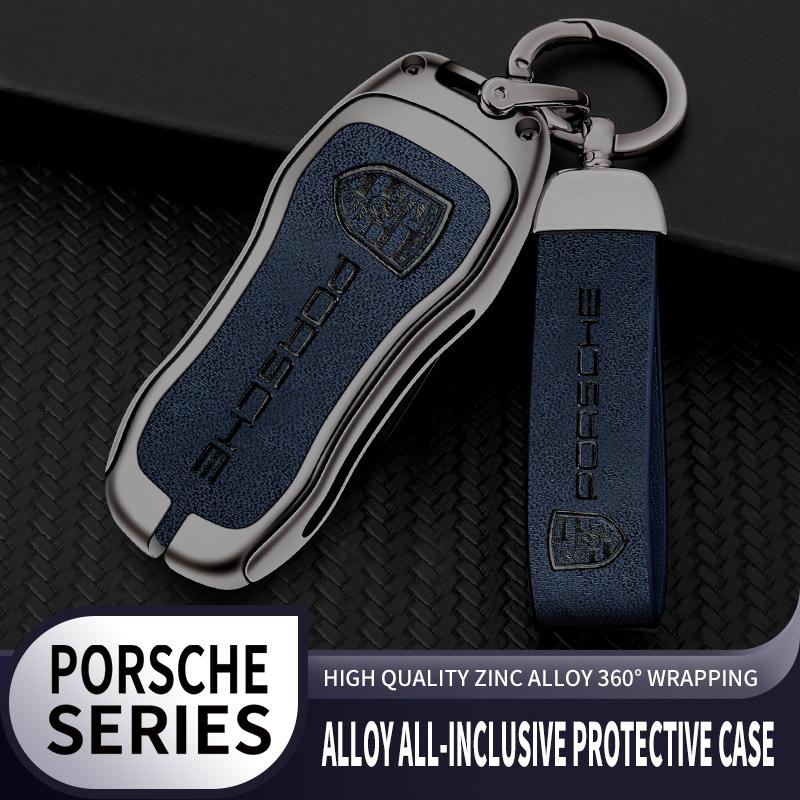 Durable Alloy Car Key Case Holder Shell Key Bag Protection For Porsche Cayenne Panamera Macan Cayman 718 911 Taycan Sticker FD2