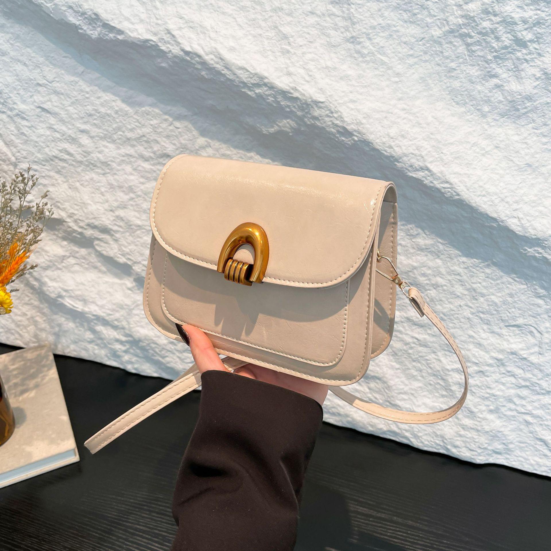2026 Spring New Casual Commuter Shoulder Bag Fashi Trend Oblique Span Saddle Bag Handbags Crossbody Crossbody Bags 19.5x14.5cm белый