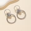 Fashion Metal Multilayer Round Drop Earrings For Women Exaggerated Geometric Hollow Personality Earrings Jewelry Party Gifts