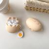 Fun Boiled Egg Shaped Headphone Protective Case with Pendant For Airpods 1 2 3 4 Pro Pro2 Bluetooth Headset Protective Case