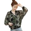 Women's Camouflage Chiffon Batwing Jacket - Long Sleeve, Loose Fit, Sun Protection